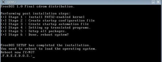 Freedos Installation - do not reboot type n freedos-do not reboot type n